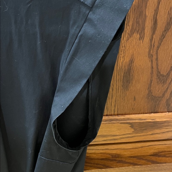 Veronica Beard Black Ruched Assymetric Button Shirtdress - Picture 11 of 12